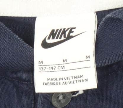 Nike Boys Blue Polo Shirt M Cotton Casual Short Sleeve