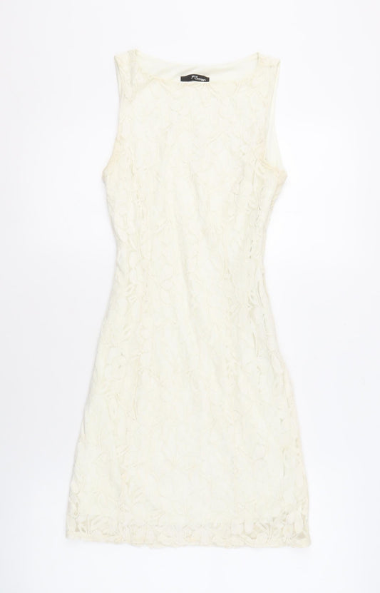 Jane Norman Women’s Ivory Lace Dress, Size 8, Sleeveless