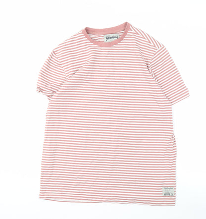 The Stronghold Men's XL Red Striped Crew Neck T-Shirt