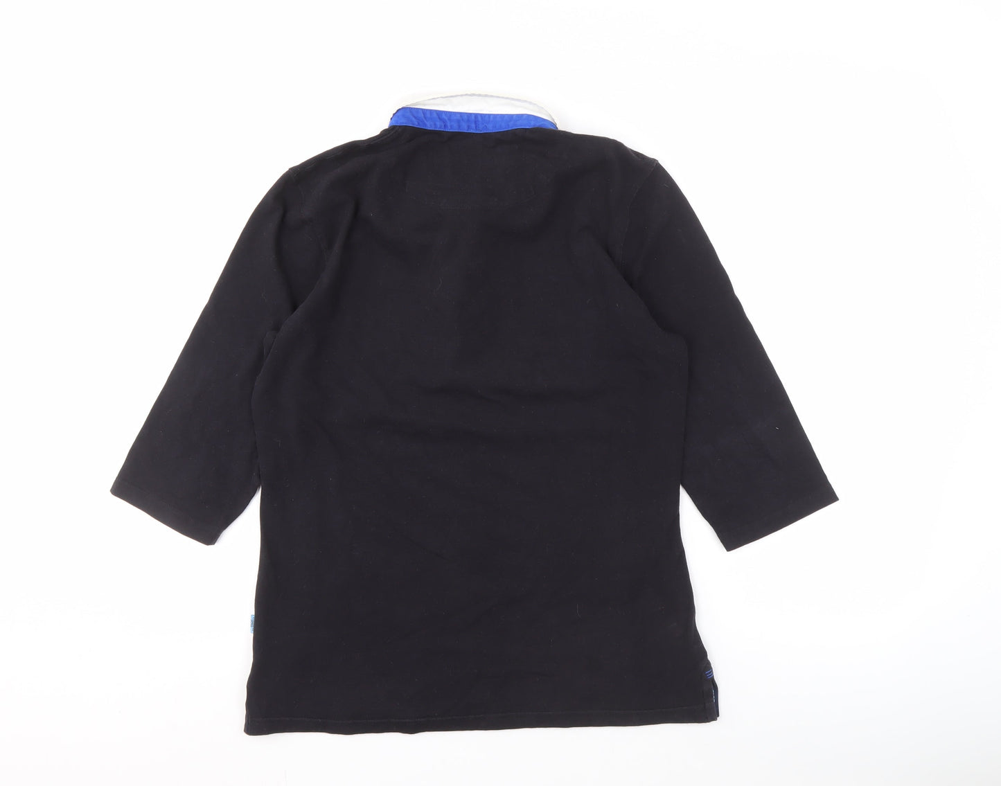 Sportfolio Unisex Black 3/4 Sleeve Rugby Polo Size 12