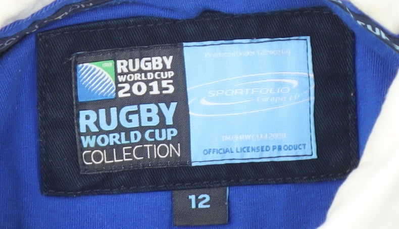 Sportfolio Unisex Black 3/4 Sleeve Rugby Polo Size 12