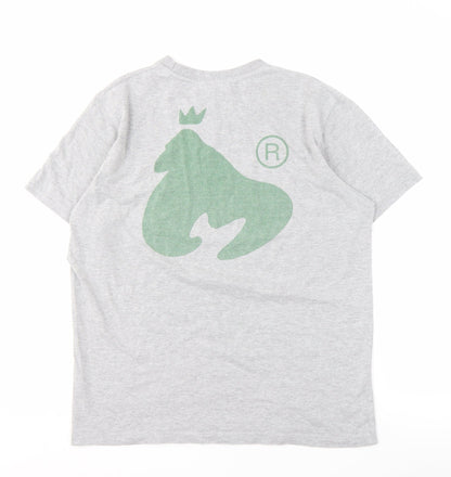 Money Men's Grey Cotton T-Shirt, Size M, Logo Accent