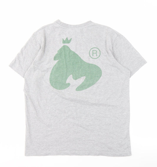 Money Men's Grey Cotton T-Shirt, Size M, Logo Accent