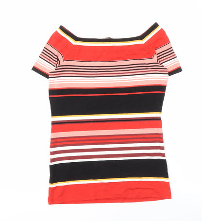 Womens UK Size M Oasis Multicoloured Ringer T-Shirt