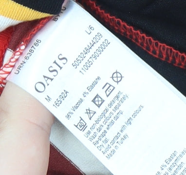 Womens UK Size M Oasis Multicoloured Ringer T-Shirt