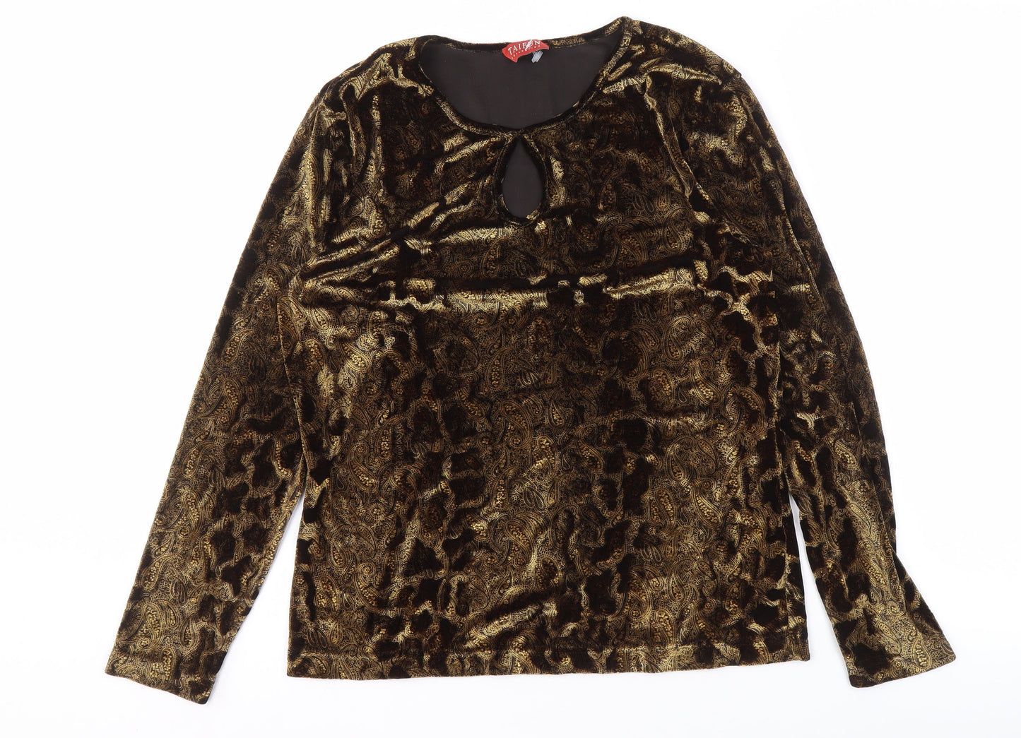 Womens UK Size 14 Taifun Gold Basic Blouse