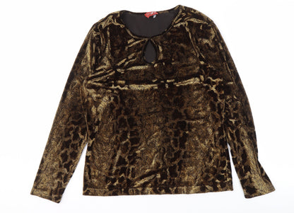 Womens UK Size 14 Taifun Gold Basic Blouse