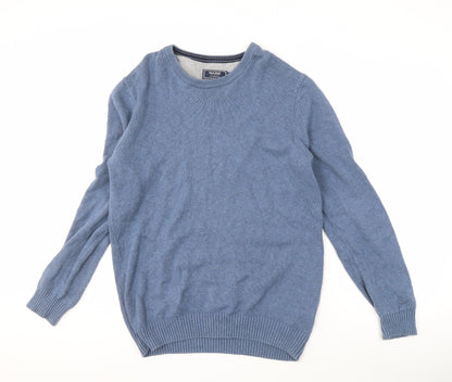 Maine New England Men’s Blue Cotton Medium Pullover Jumper