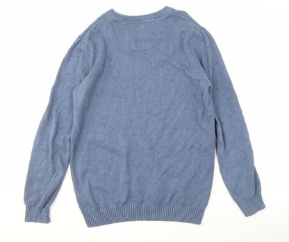 Maine New England Men’s Blue Cotton Medium Pullover Jumper