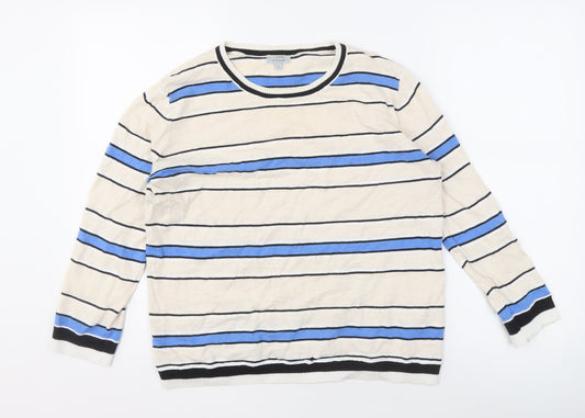 Jigsaw Women's Multicoloured Striped Pullover Jumper, Size S