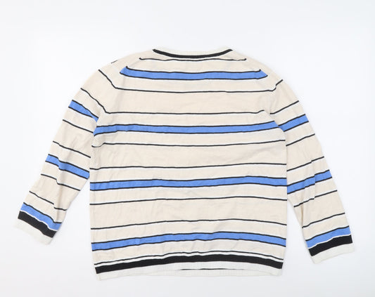 Jigsaw Women's Multicoloured Striped Pullover Jumper, Size S
