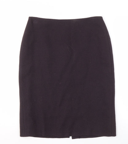 Marks and Spencer Women's Purple Pencil Skirt - Size 14