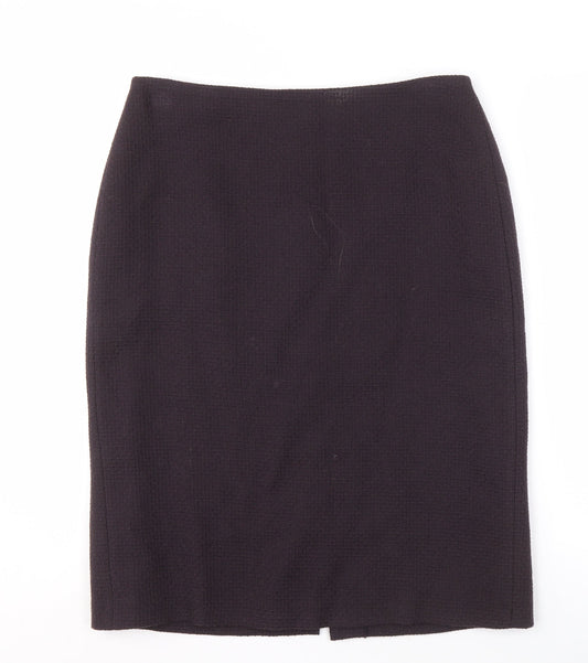 Marks and Spencer Women's Purple Pencil Skirt - Size 14