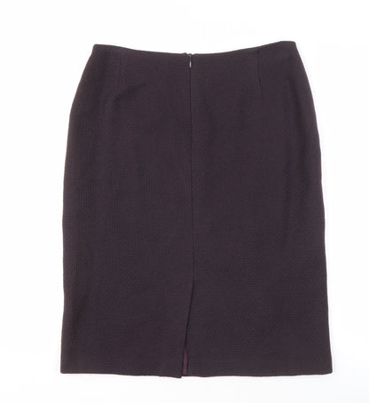 Marks and Spencer Women's Purple Pencil Skirt - Size 14