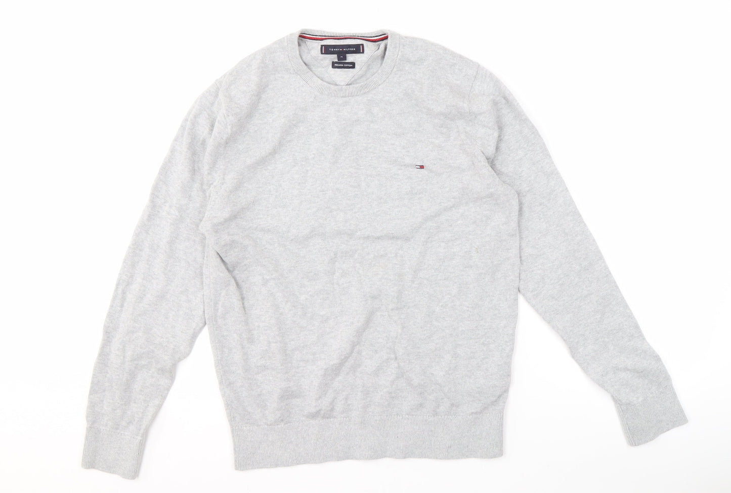 Tommy Hilfiger Men’s Grey Cotton Pullover Jumper M