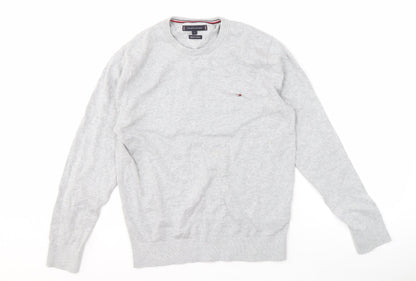 Tommy Hilfiger Men’s Grey Cotton Pullover Jumper M