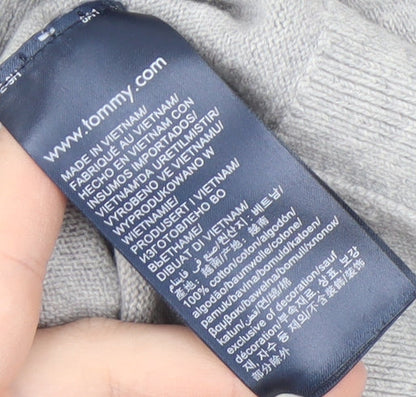 Tommy Hilfiger Men’s Grey Cotton Pullover Jumper M