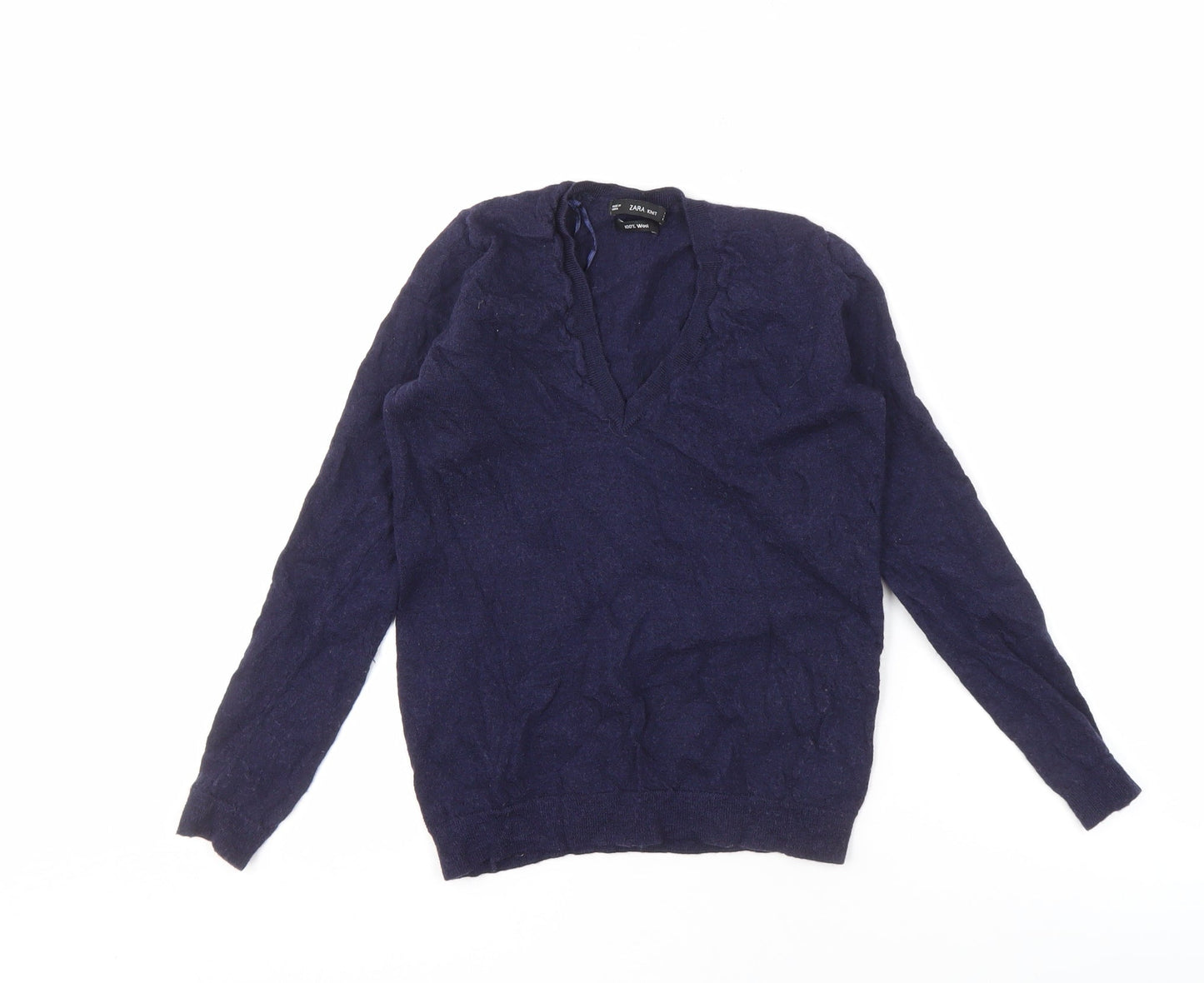 Womens UK Size 10 Zara Blue Pullover Jumper