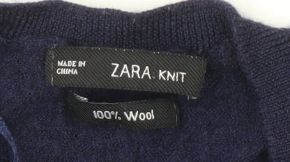 Womens UK Size 10 Zara Blue Pullover Jumper