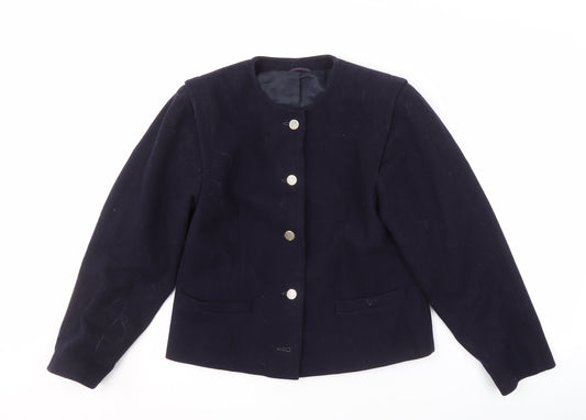 Alexon Women's Black Wool-Blend Buttoned Jacket