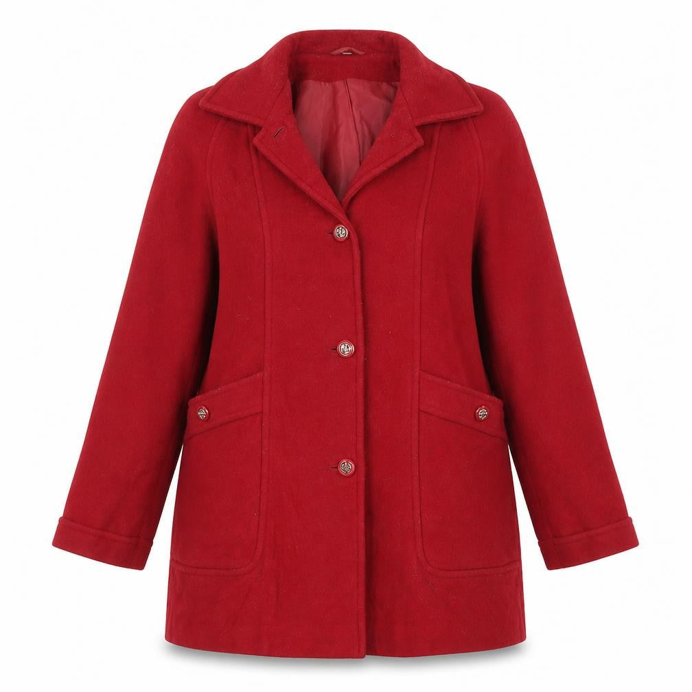 Womens UK Size 16 EWM Red Overcoat