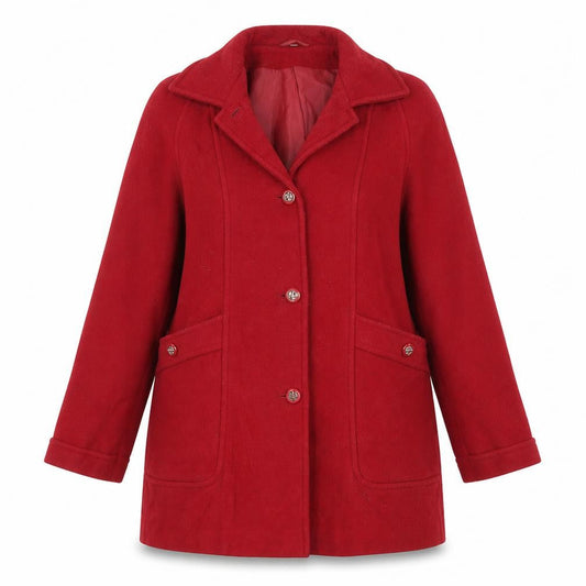 Womens UK Size 16 EWM Red Overcoat