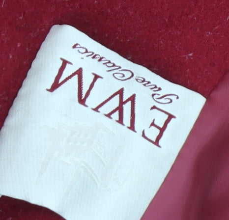 Womens UK Size 16 EWM Red Overcoat