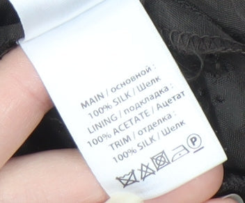 Monsoon Women's Black Floral Silk Sleeveless Dress