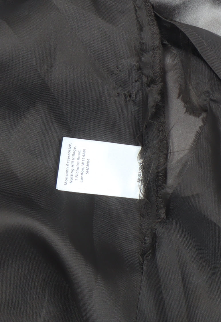 Monsoon Women's Black Floral Silk Sleeveless Dress