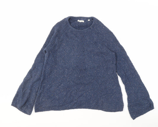 Womens UK Size 8 Fat Face Blue Pullover Jumper
