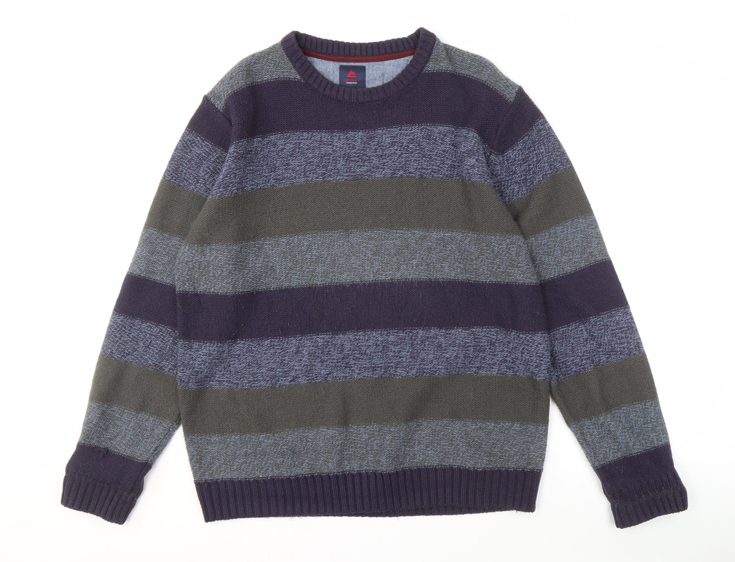One Valley Men's XL Multicoloured Striped Pullover Jumper