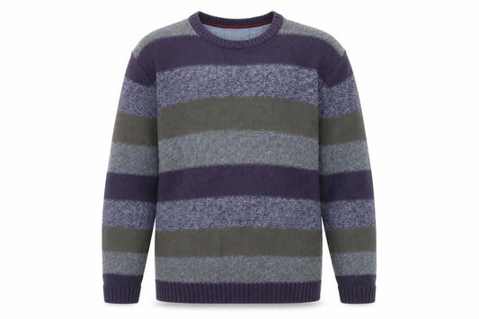 One Valley Men's XL Multicoloured Striped Pullover Jumper
