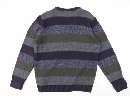One Valley Men's XL Multicoloured Striped Pullover Jumper