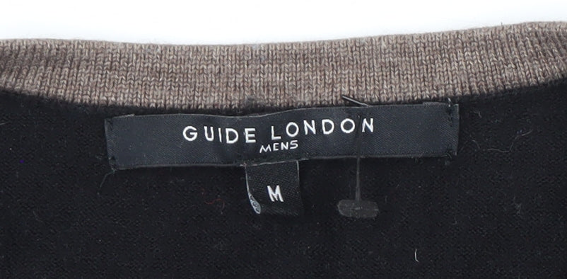 Guide London Men's Black Crew Neck Pullover Jumper, Size M