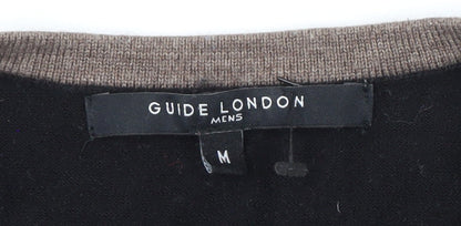 Guide London Men's Black Crew Neck Pullover Jumper, Size M