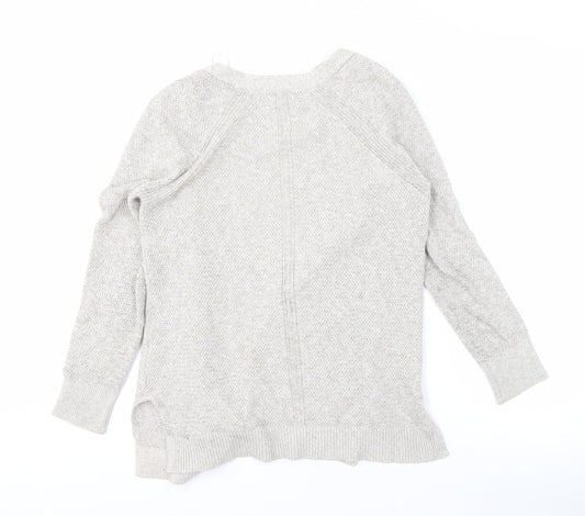 Fat Face Women’s Beige Open Front Cardigan, Size 8, Knit Pockets