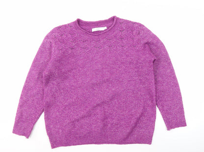 Womens UK Size L ISLE Purple Pullover Jumper