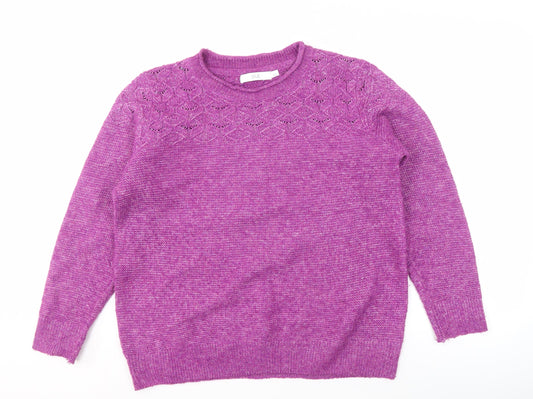 Womens UK Size L ISLE Purple Pullover Jumper
