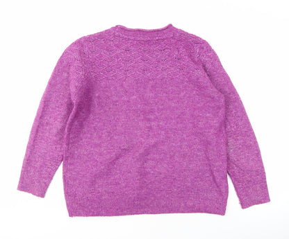 Womens UK Size L ISLE Purple Pullover Jumper