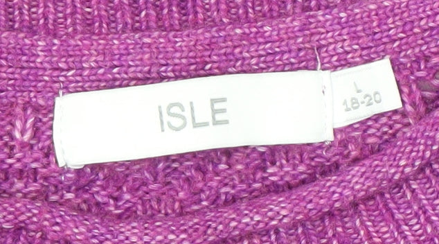 Womens UK Size L ISLE Purple Pullover Jumper