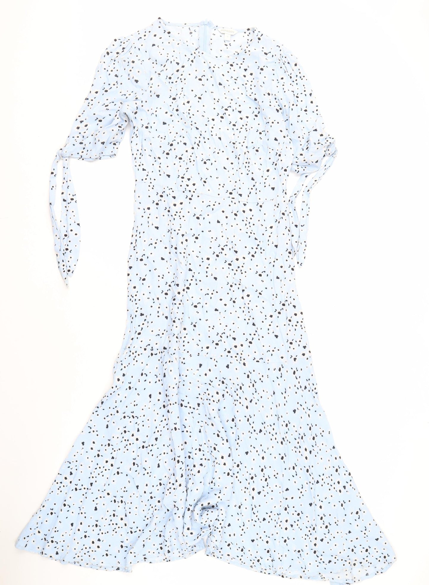 Monsoon Women's Blue Animal Print Dress Size S