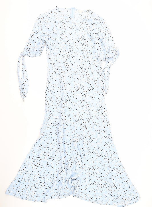 Monsoon Women's Blue Animal Print Dress Size S