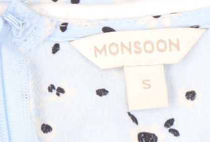 Monsoon Women's Blue Animal Print Dress Size S