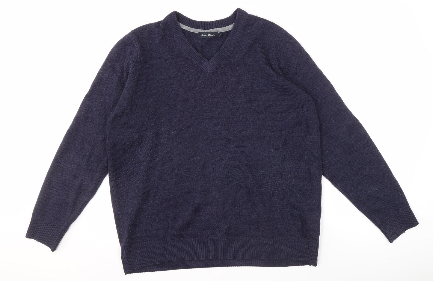 James Pringle Men's Blue V-Neck Pullover Jumper M