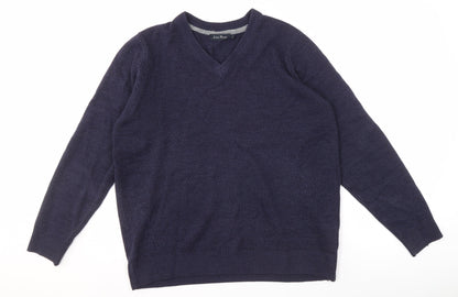 James Pringle Men's Blue V-Neck Pullover Jumper M