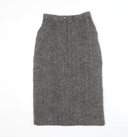 Orvis Women's Grey Wool Tweed Pencil Skirt Size 8