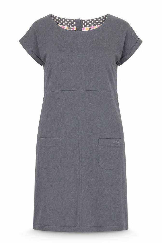 Weird Fish Women's Grey Polka Dot Short Sleeve Dress