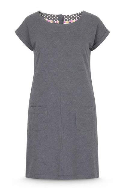 Weird Fish Women's Grey Polka Dot Short Sleeve Dress