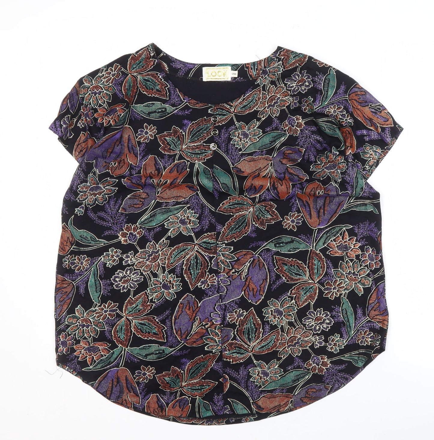 Womens UK Size One Size Look Multicoloured Basic Blouse