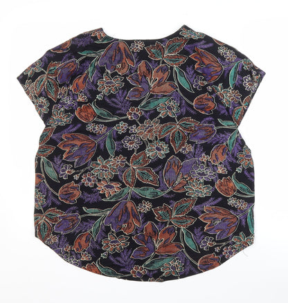 Womens UK Size One Size Look Multicoloured Basic Blouse